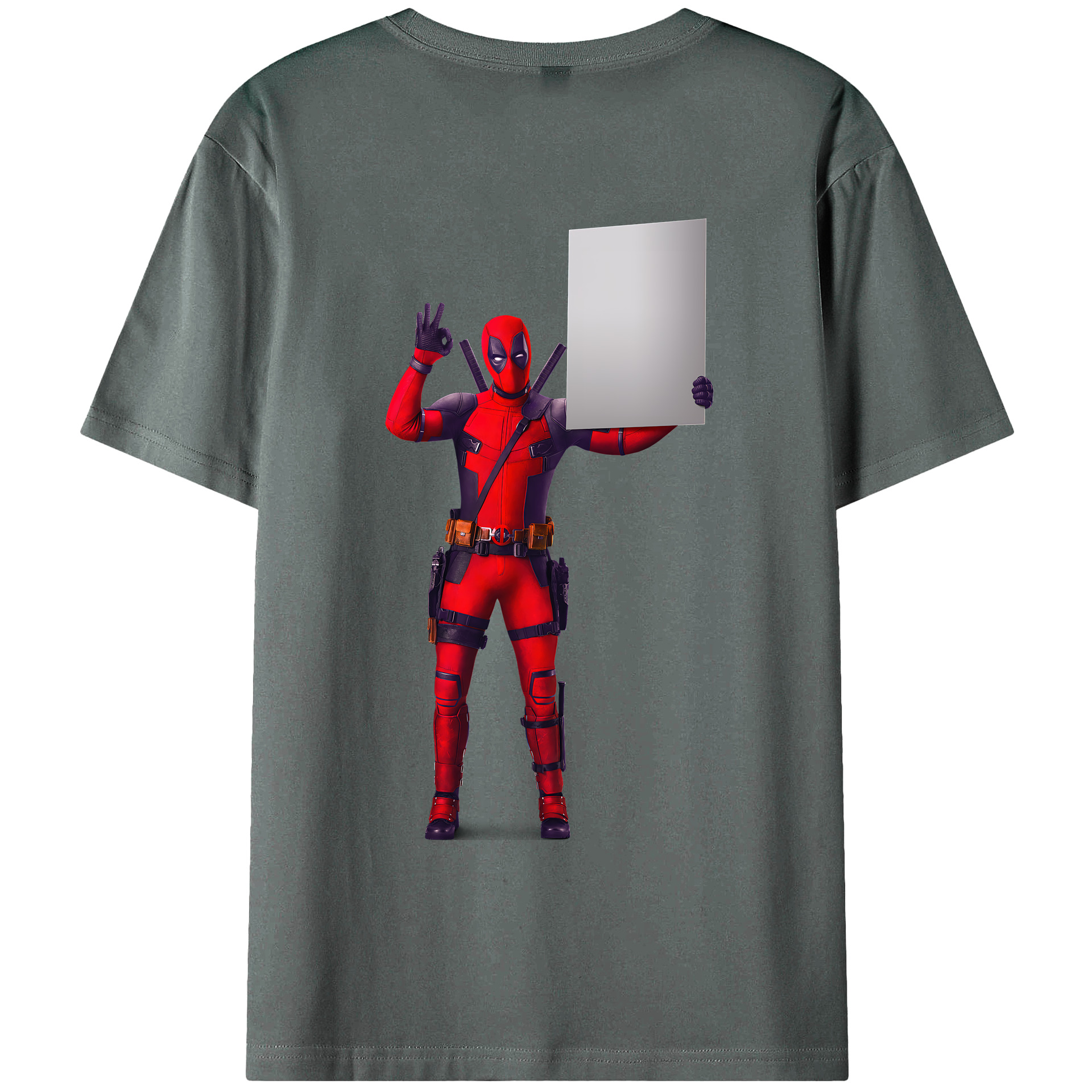 （画像用） Deadpool デッドプール 綿100％ メンズ半袖Tシャツ（バックプリント） 通気性